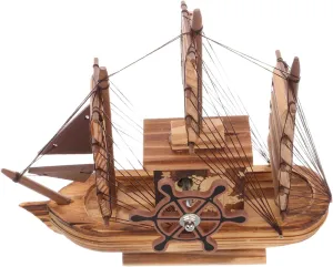 for Bedroom Office Study Wood Craft Small Sailing Boat Model Nautical Themed Desktop Boat Ornament salesperson longevity aria kinship absorption for Home Decor Rustic Wood Mini Sailboat with Detail 