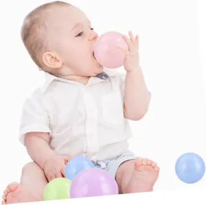 for Boys and Girls White Plastic Mesh Bag for Playtime and Bath Toys for Hand-Eye Coordination Development devoid temperate 100pcs Crush Ocean 