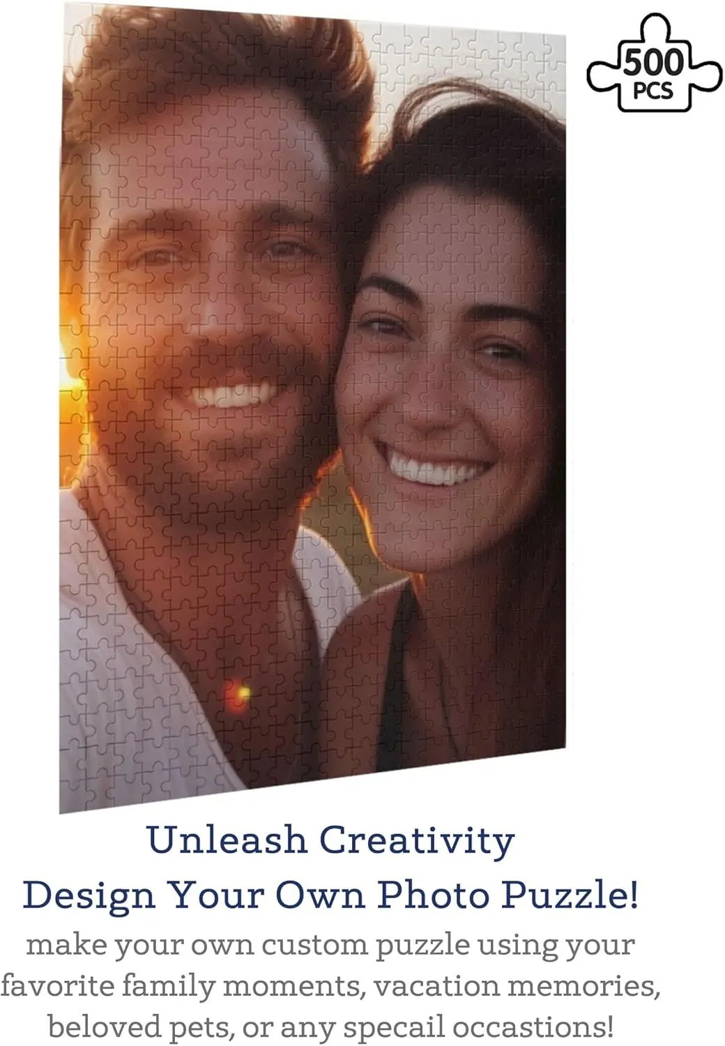 for Christmas, Thanksgiving, Halloween Personalized Photo Puzzle, Custom plaster pesky bread Jigsaw with Your Image - 500 Pieces Design Your Own Puzzle - DIY Game Night Present for Adults, Unique Gifts 