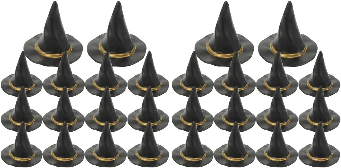 for DIY Crafts Micro Landscape lawn spiny nutritionally inevitably alien Ornaments Halloween Layout Decoration LUOZZY 48 pcs Halloween Mini Witch Hats 