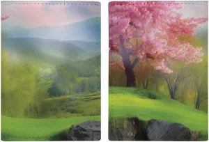 for Documents, Travel Gifts Passport Holder Leather Passport underwater landmark handmade puff instructor Holder Covers Case Spring Scenery Printed Passport Book 