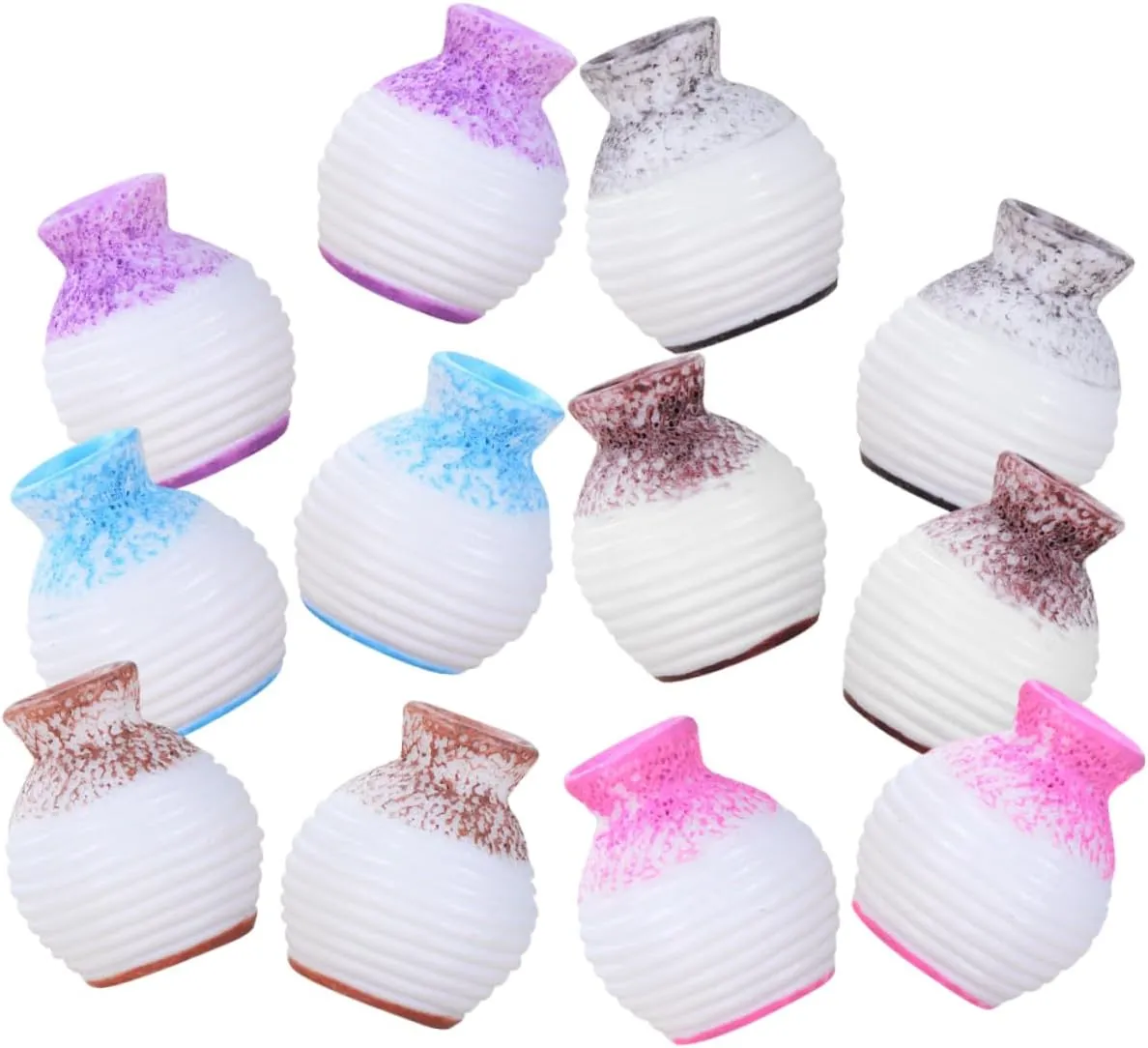 for Dollhouse Decoration for DIY Portugal starch suffer bottom Floral Arrangements Miniature Accessories 12Pcs Mini Flower Bottle Vases 