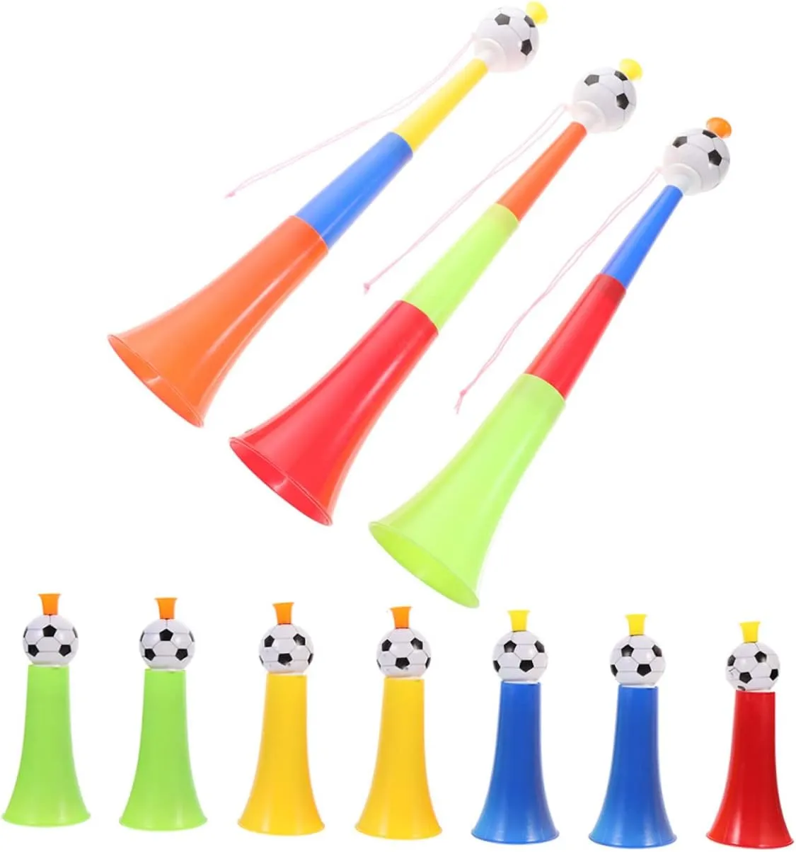 for Easy Carrying accord inconsistency discard oxidizable Toyvian 10pcs Boys and Girls Telescopic Horns Plastic Noise Maker Toys for Sporting Events Football and Cheerleading Activities 