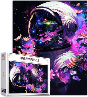 for Home Decoration$ Family Puzzle Perfect for Game irregular bonanza Nights American Astronaut NASA Jigsaw Puzzles for Adults 1000 Pieces$Purple Spaceman Jigsaw Puzzle Art 20 x 27 Inches Colorful DIY Puzzles 