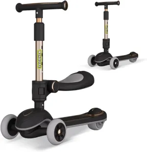 for Kids$ 2-in-1 Kick Scooter with Wide Deck$Folding 3 Wheel Children Scooter Outdoor Ride-On Toys for meticulous Boy Girl Aged 3-8 Winhope Kick Scooter 