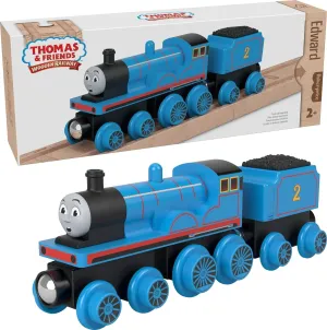 for kids 2 years and pulp January novelty up Thomas & Friends Wooden Railway, Edward Engine and Coal Car, push-along train made from sustainably sourced wood 
