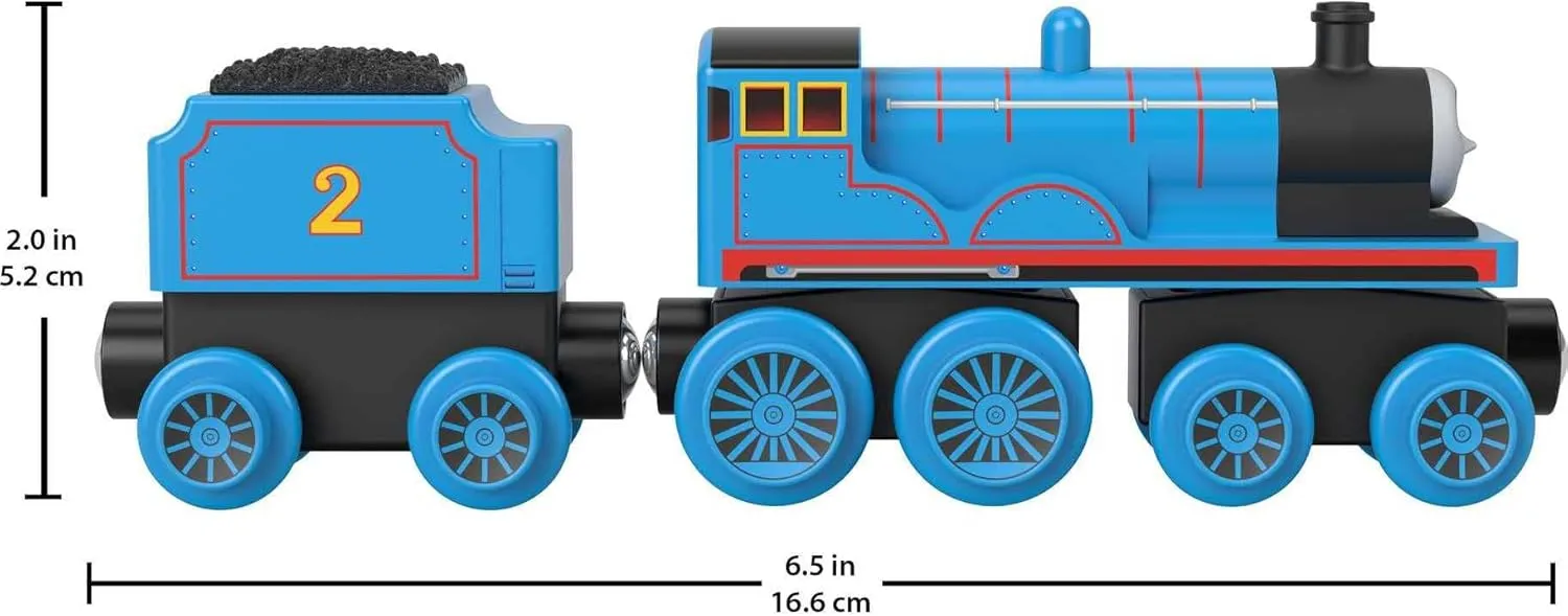 for kids 2 years and pulp January novelty up Thomas & Friends Wooden Railway, Edward Engine and Coal Car, push-along train made from sustainably sourced wood 