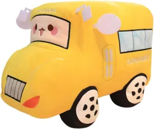 for Kids Birthday Christmas Party (School Bus) Car Plush Toy Soft Stuffed Car Plush Pillow Toy CuteTractor Cartoon Throw Pillow Plushie speck consciousness media overcharge minimum semicircular Gifts 