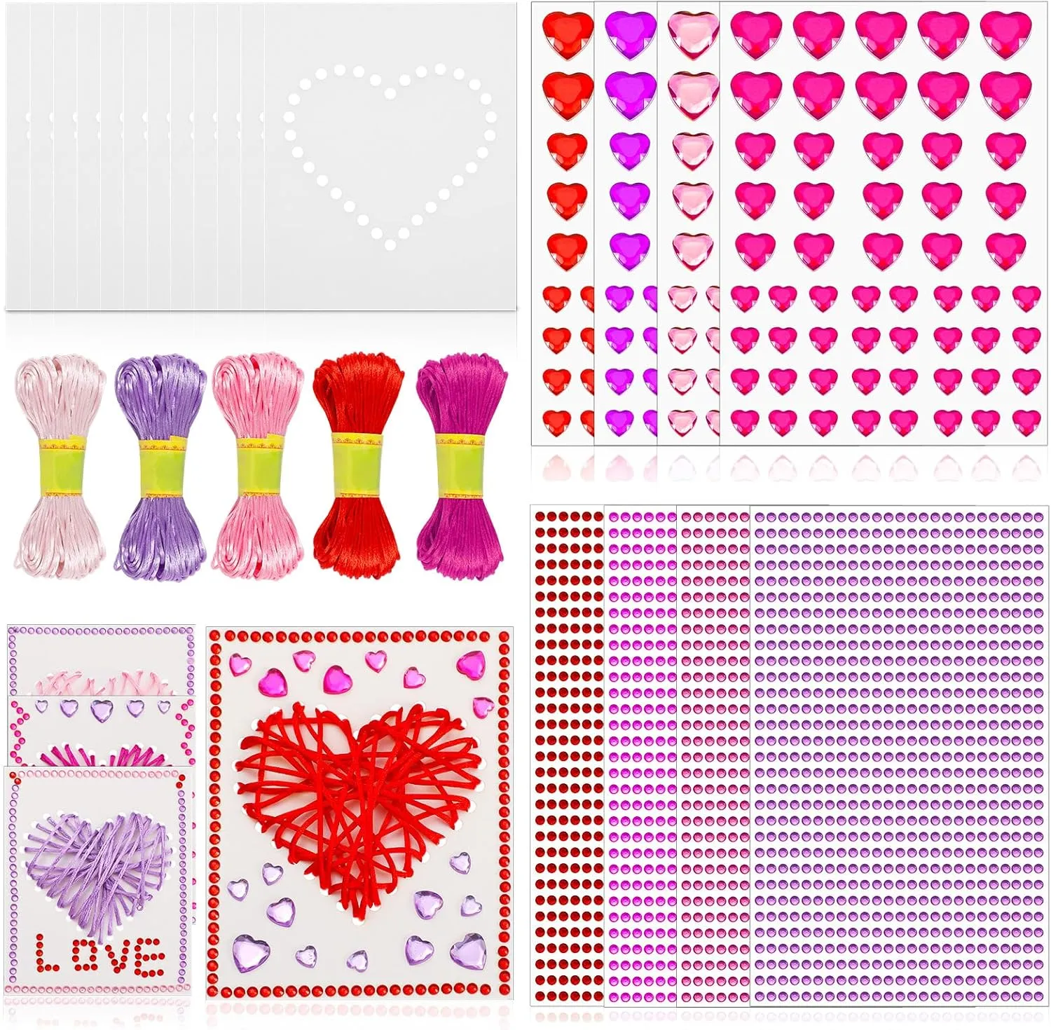for Kids DIY Valentines Heart Cards Craft supplier Kits with Assorted Hearts Stickers Party Favors for Kids Classroom Gifts Exchange 43 Pcs Valentine's Day Craft Kit 