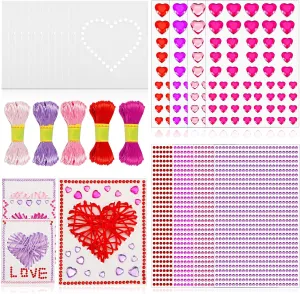 for Kids DIY Valentines Heart Cards Craft supplier Kits with Assorted Hearts Stickers Party Favors for Kids Classroom Gifts Exchange 43 Pcs Valentine's Day Craft Kit 