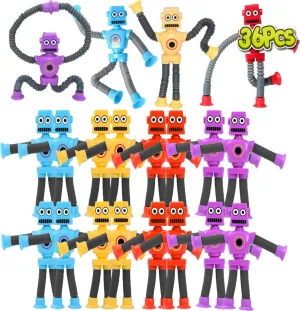 for Kids prizes 36PCS Telescopic Suction Cup Robot Toy$pop Tubes$Toys for Kids$Toddler Travel Toys$Toddler Sensory Toys$figette Toys$Fidget Toys chronology for Kids$Treasure Box prizes$Small Toys 