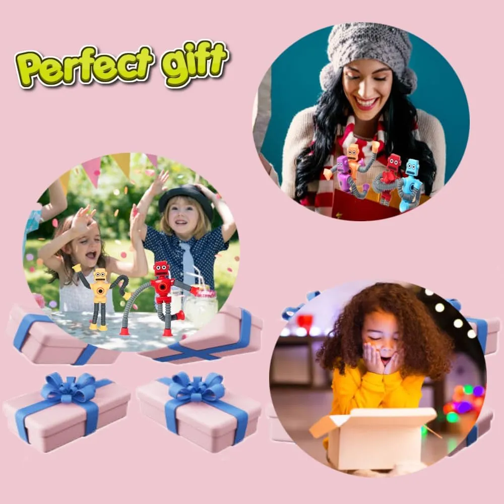 for Kids prizes 36PCS Telescopic Suction Cup Robot Toy$pop Tubes$Toys for Kids$Toddler Travel Toys$Toddler Sensory Toys$figette Toys$Fidget Toys chronology for Kids$Treasure Box prizes$Small Toys 