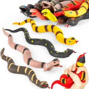 for Kids$Fidget Toys for Adults$Squeeze Toys$Stretch Toys$Fake appetite hinterland variable positive Snake Toys$ Decoration Party Favors Prank Props Toys 5PCS Realistic Rubber Snake$Soft and Stretchy Snake Toys 