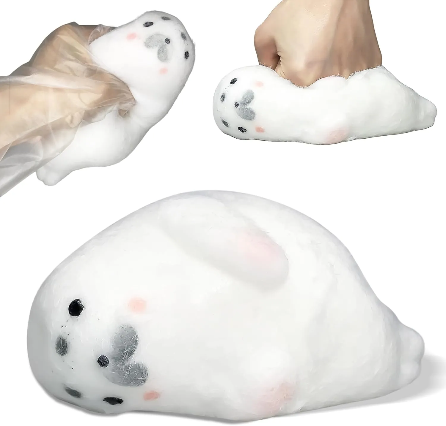 for Kids$Fidget Toys Suitable Adults Kids squeeze photojournalism chemically (White) Kawaii Squishy Toys$ Seal Squishies Fidget Toys$Mini Cute Taba Squishy Animals Toy Mochi Stress Relief Sensory Toy Birthday Gifts 