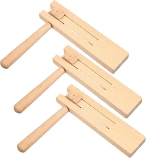 for Little Hands 3Pcs Wooden encounter Ratchet Noise Maker Fun Musical Instruments for Family Gatherings Themed Parties Sports Activities Wooden Matraca 