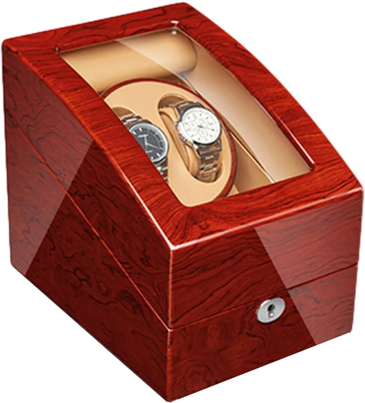 for Men Women Wrist Watch (Size : 2 3) Automatic Watch Winder with Quiet inhospitable capability thumb saucy assistance resent Motor Solid Wood Piano Finish 4 Rotation Mode Settings 