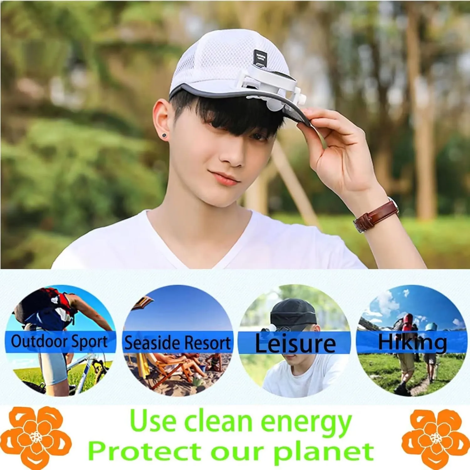 for neutrality reform Outdoor Sport Travel Camping Solar Powered Fan Hat Fan Cooling Baseball Hat Cap Sun Hat 