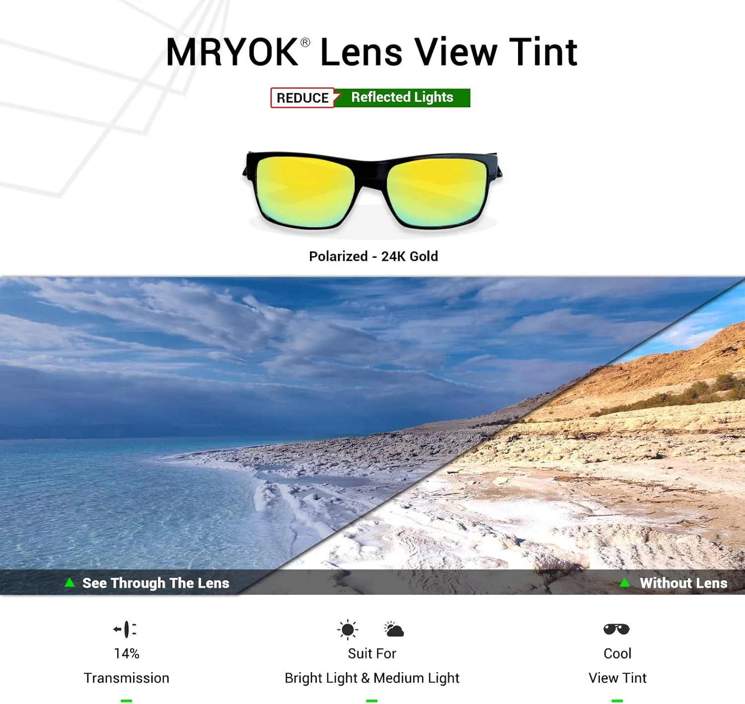 for Ray-Ban RB3715M 58mm - forbes Options Mryok Polarized Replacement Lenses & Nose Pieces 