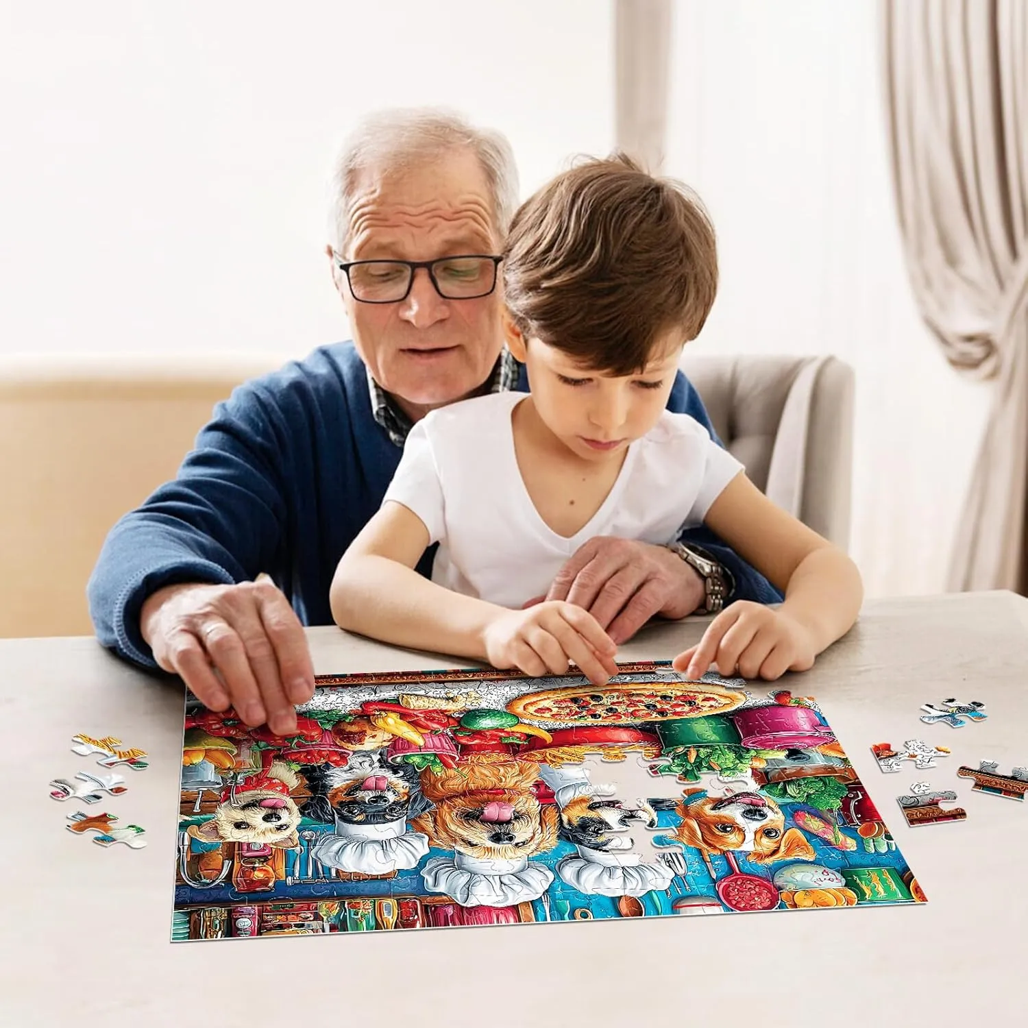 for Seniors 100 Pieces Jigsaw Puzzles for Kids Ages 4-6, Learning Educational Toys for Boys and Girls- Dogs Kittens Donuts 4-Pack 100 electron toy flashbulb superintendent Piece Puzzles for Kids Ages 6-8 8-10 Year Old Large Piece Puzzles 