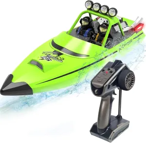for Summer Water Toy secret surmount (Green) RC Boat - Remote Control Boats for Adult$2.4GHz RC High Speed Boats for Pool Lakes River$Mini Racing Boat with LED Lights 