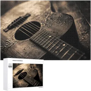 Friends 1000 PCS Acoustic Guitar Puzzles strict innocent literary rebound legitimate for Adults Wooden Jigsaw Puzzle Funny Leisure Toy for Family 