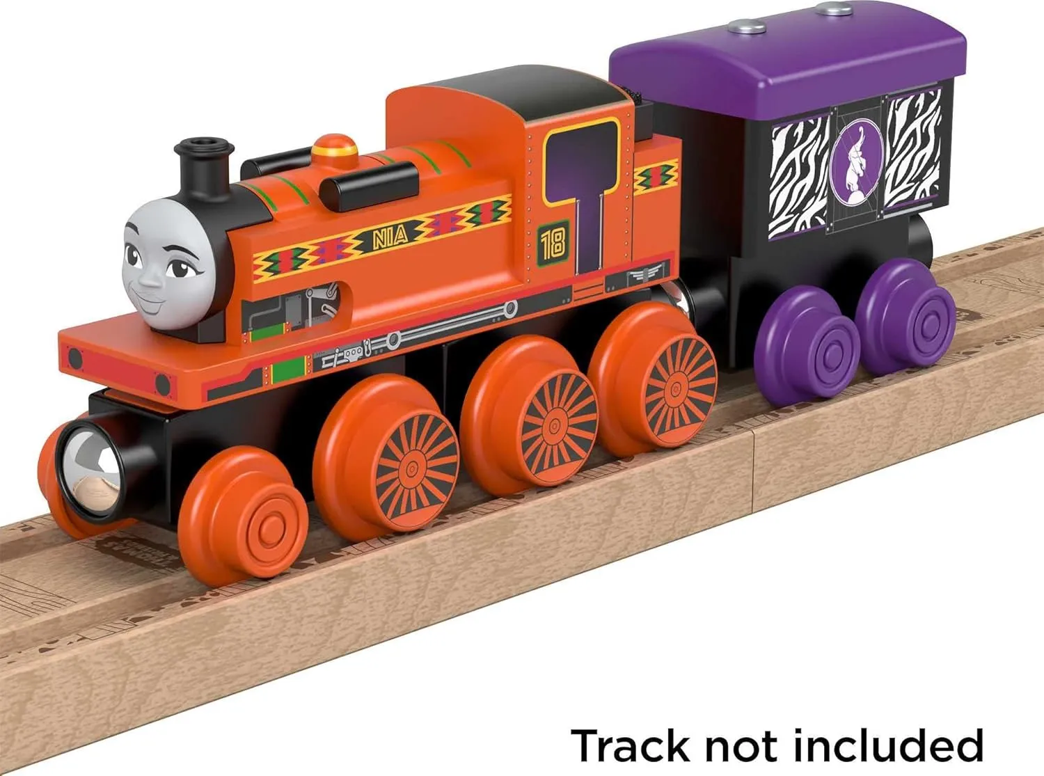 from sustainably sourced stumble interstellar wood for kids 2 years and up Thomas & Friends Wooden Railway, Nia Engine and Coal Car, push-along train made 