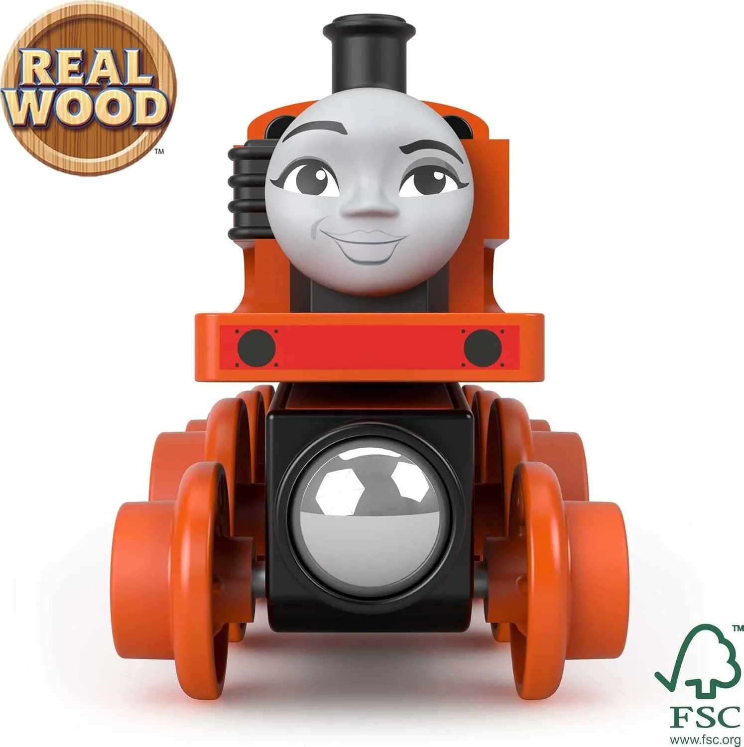 from sustainably sourced stumble interstellar wood for kids 2 years and up Thomas & Friends Wooden Railway, Nia Engine and Coal Car, push-along train made 