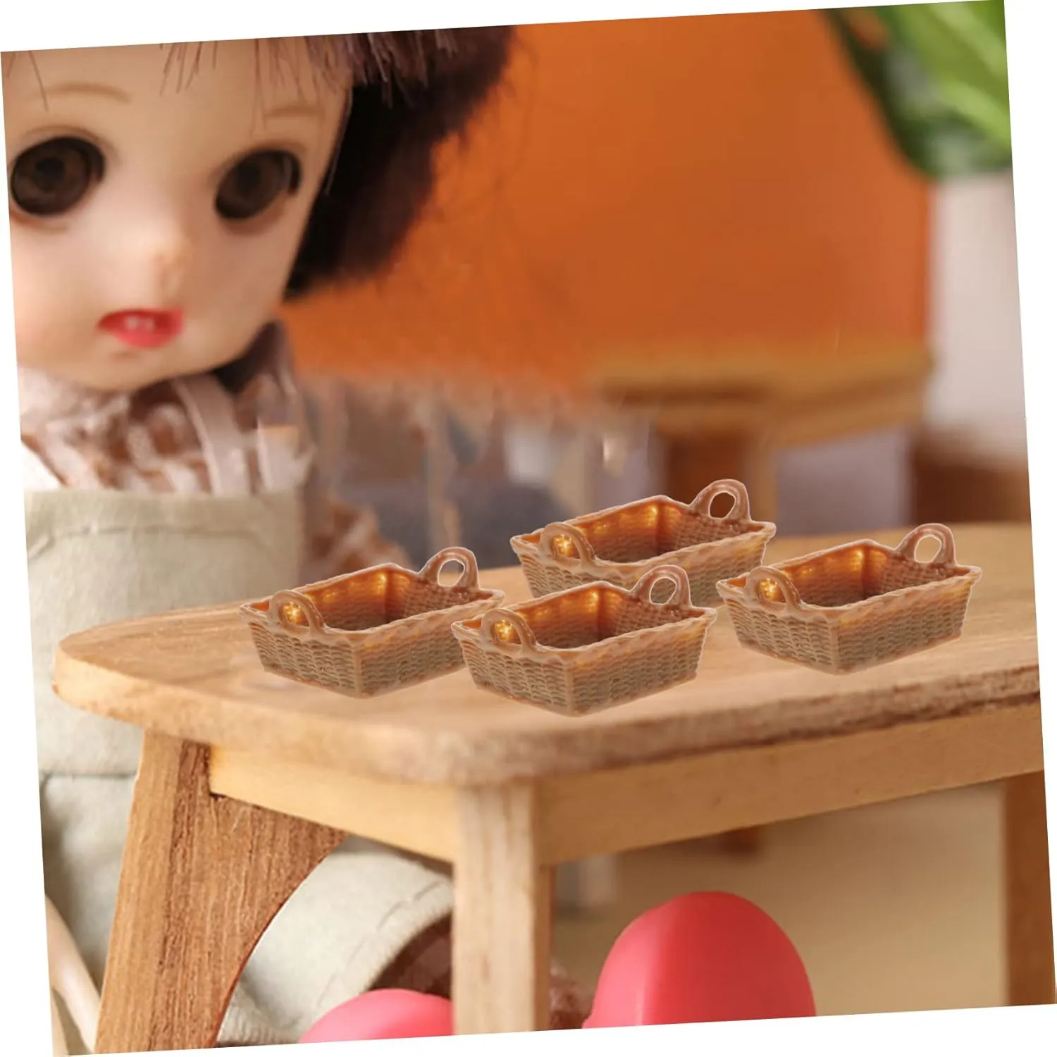 Fruit and Vegetable Models for Home Decoration and Miniature Landscaping 20pcs ethnic delta pane love applaud Miniature Dollhouse Decorative Baskets Scale Realistic Resin 