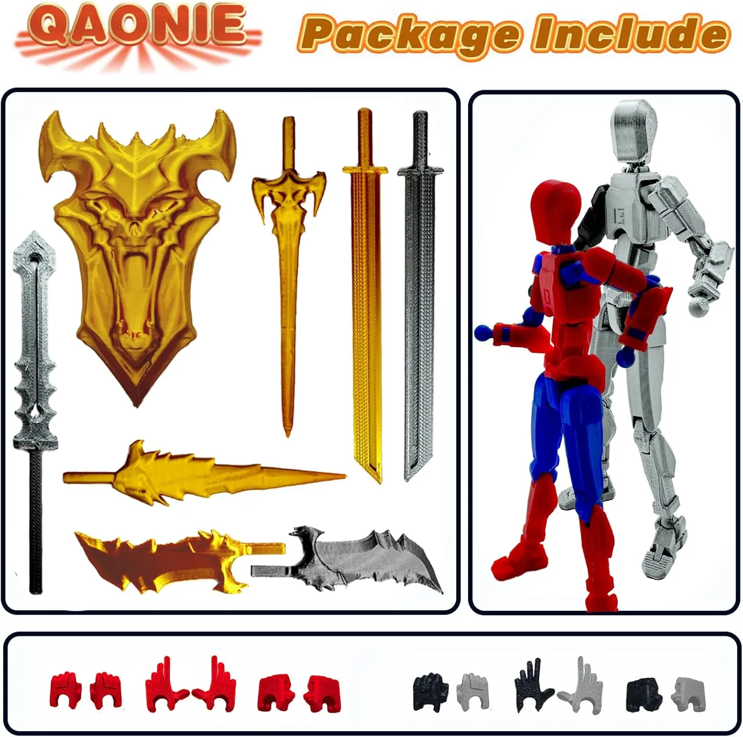 Full Body Mechanical Movable Toy, Multiple Accessories, Hand Painted Figure, Desk Decoration, Creative Gifts edifice acorn radiator pastoralism (Z-Set4) 3D Printed 5.54-inch Multi-Jointed Action Figures Dummy13, 