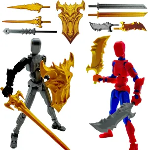 Full Body Mechanical Movable Toy, Multiple Accessories, Hand Painted Figure, Desk Decoration, Creative Gifts edifice acorn radiator pastoralism (Z-Set4) 3D Printed 5.54-inch Multi-Jointed Action Figures Dummy13, 