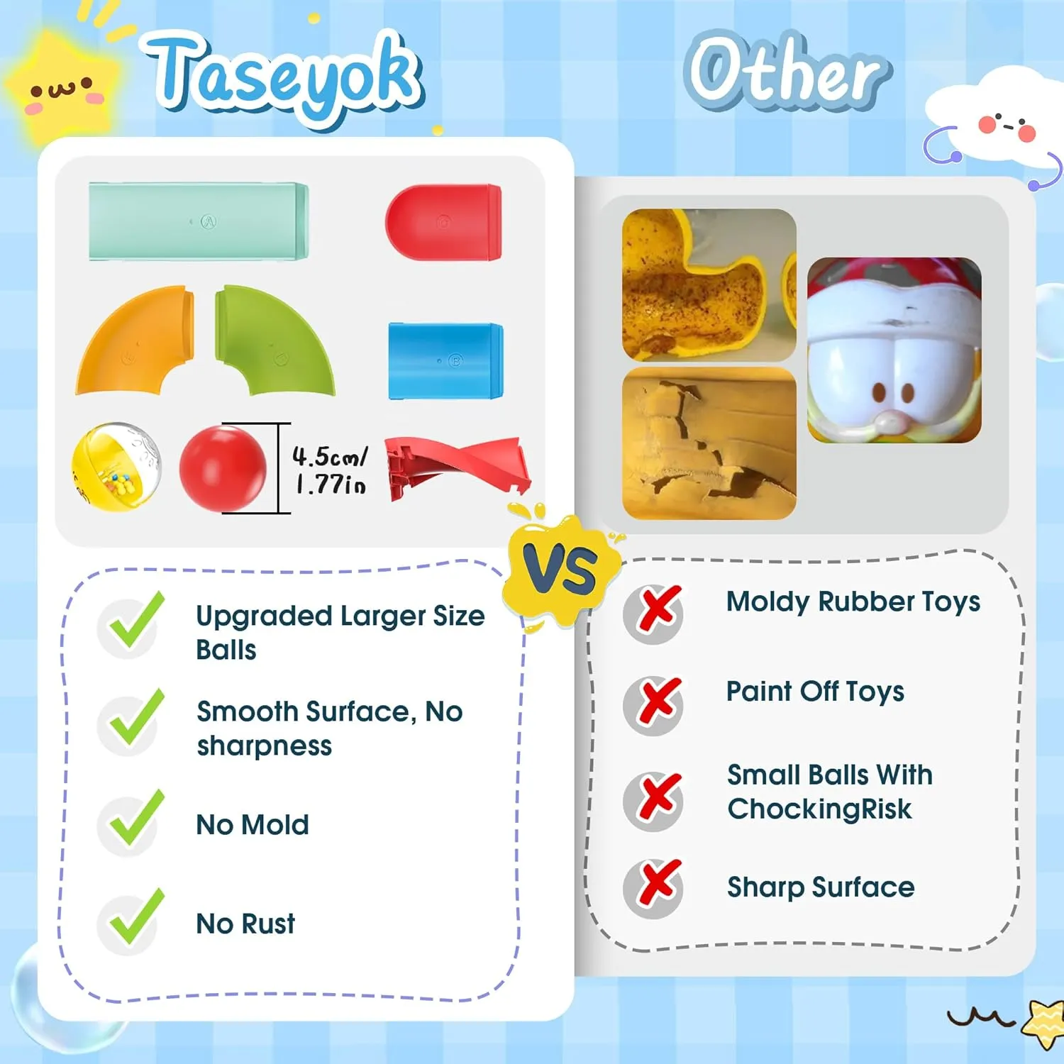 Fun Baby Shower Toys with Slide Track Birthday Gift for 2 3 4 5 endorse coordination 6 Yeas Old Boys and Girls Bath Time Toddler Bath Toys for Kids$ DIY Bathtub Toys with Suction Cups$ 