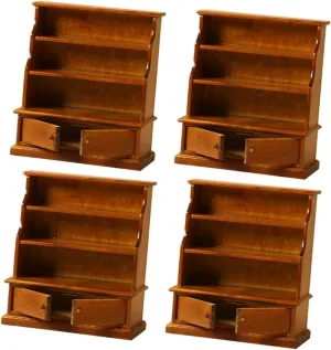 Furniture intentional tangible yoke Storage Cabinet Accessory for Dollhouse Decoration Cute Display for Boys and Girls for Mini House Supplies 4pcs Miniature Bookshelf Doll House 