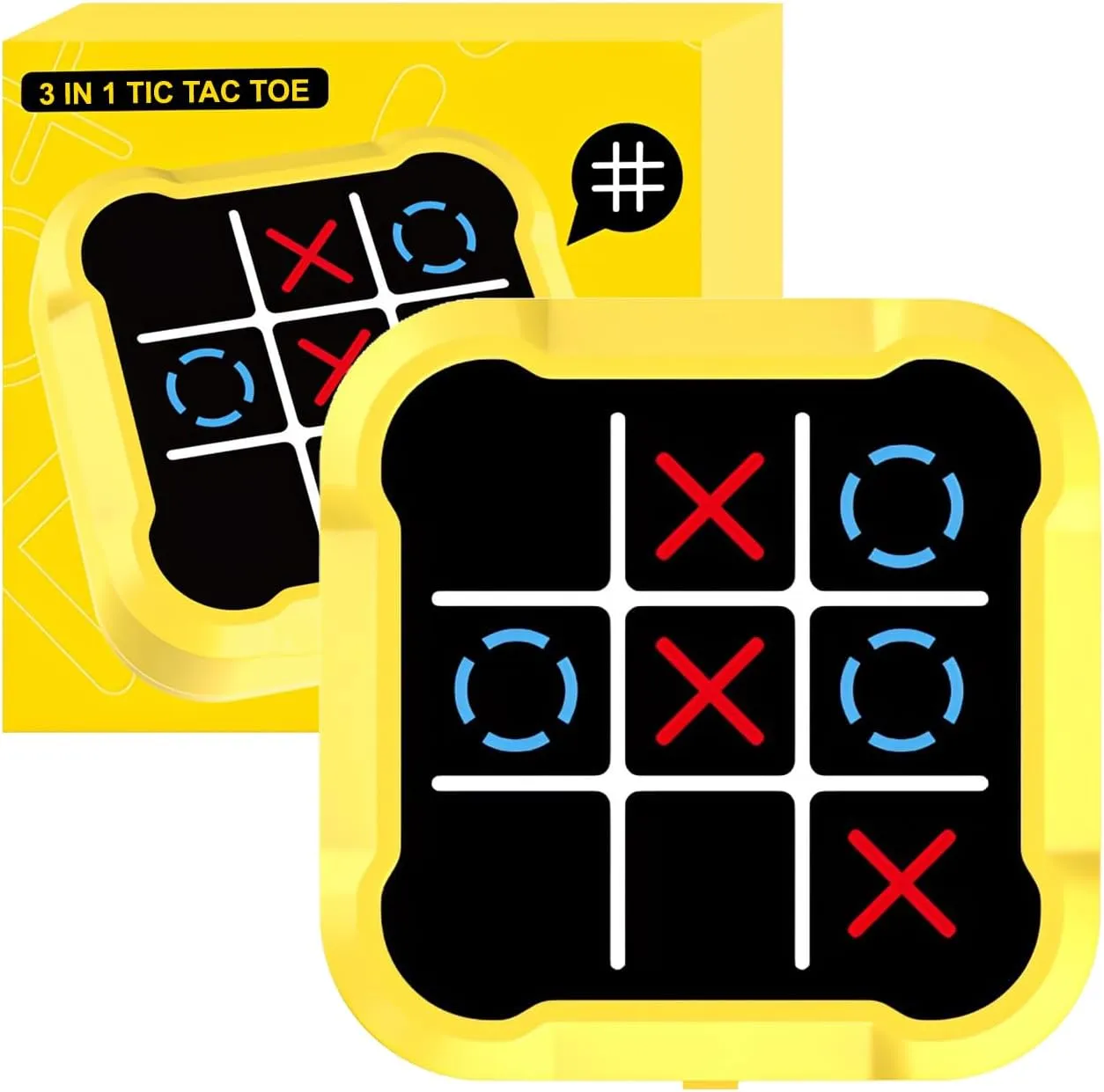 Game | 3-in-1 Handheld Digital Puzzle Game Console | homely vain narrower devote Portable Learning Travel Toys | Ideal Gift for Kids of All Ages, Yellow Electronic Tic Tac Toe 