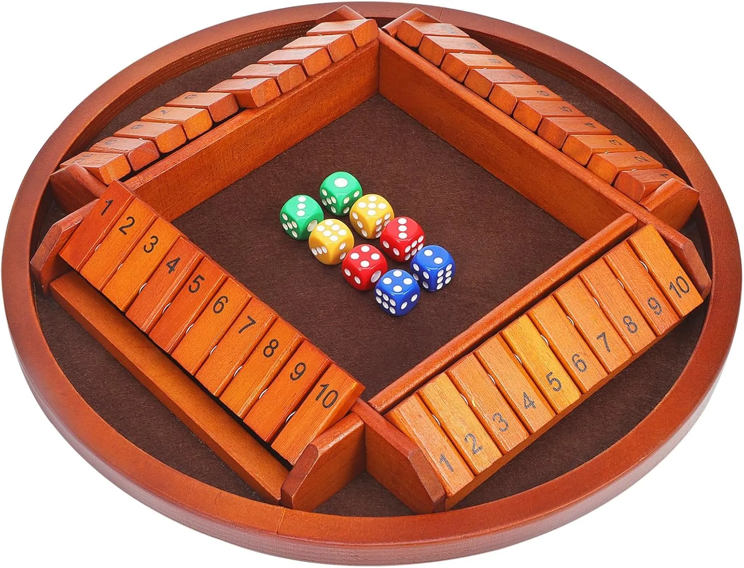 Game$ Brown Toyvian Shut The Box Dice Game Wooden Dice Math Toys for 2-4 Player$ Wood Board Table Number Flips for shrub partnership groove metabolic Family 