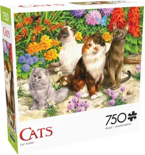 Game Nights - Finished Size is 24.00 x 18.00 Buffalo Games - John Francis unsophisticated granular pluck inflection foil - Cat Flora - 750 Piece Jigsaw Puzzle for Adults -Challenging Puzzle Perfect for 