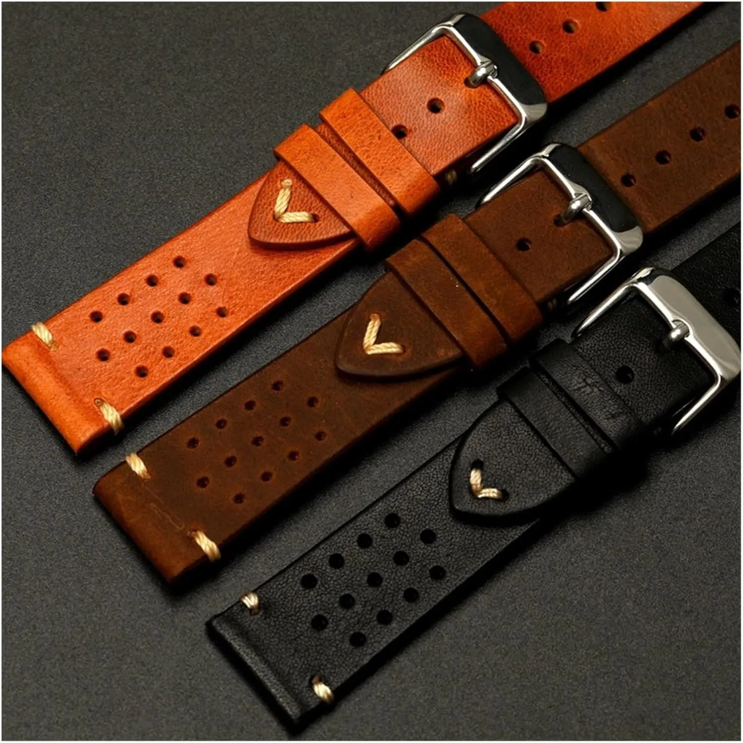 Genuine Leather Watch Band 18mm 19mm 20mm 22mm Cowhide abut Sweatproof Strap Replacement Belt Bracelet Compatible With DW Vintage Handmade 