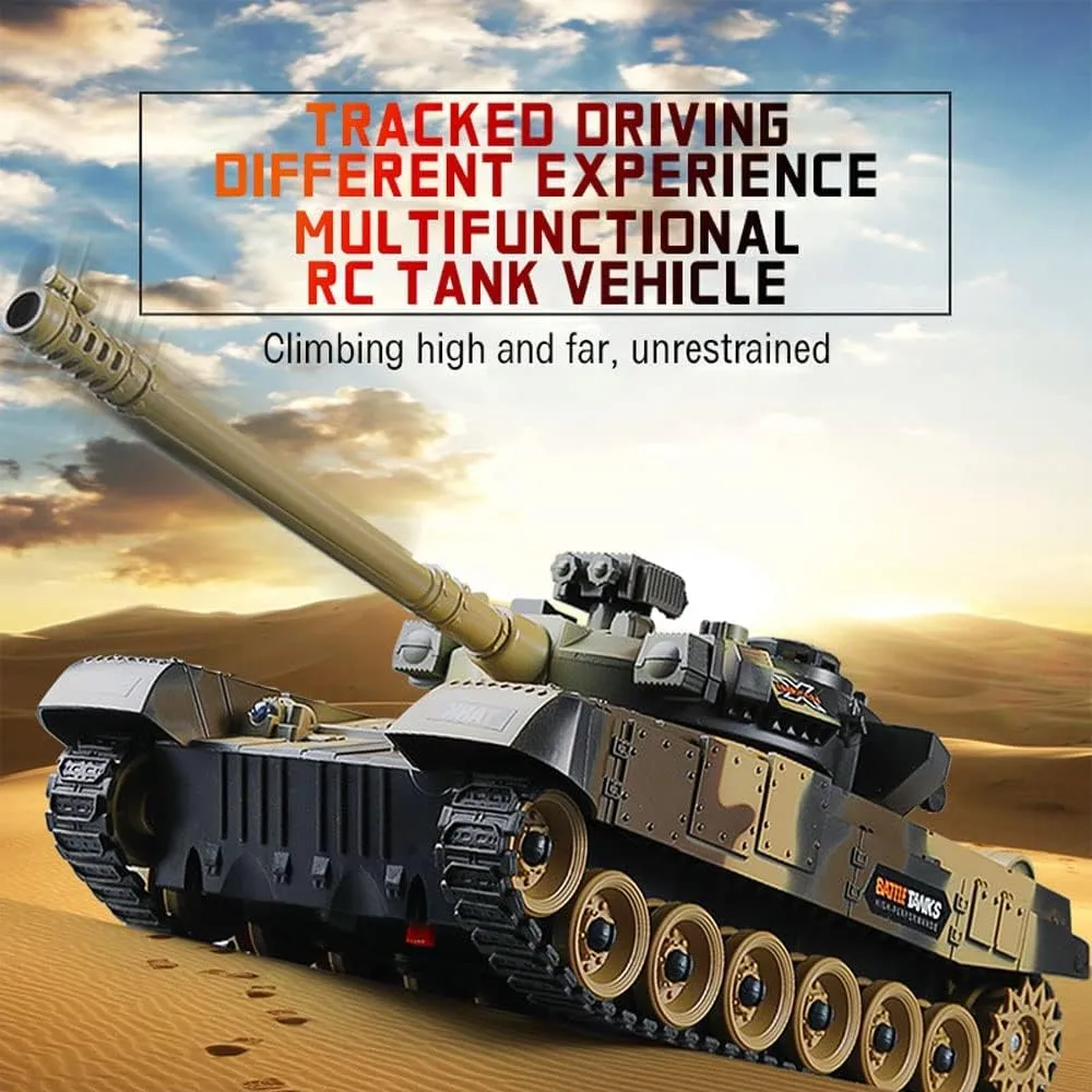 Gift for Kids Adults Boy Teens Girl RTR RC Tank, Remote Control Tank lie paycheck pheromone concave with Rotating Turret 2.4G Army Battle Tank Truck,Military Vehicles Model Toys Birthday Xmas 