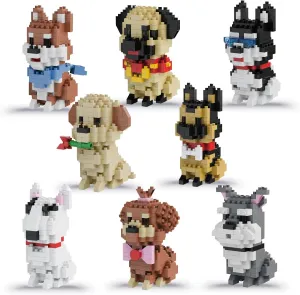 Gift or Desk Decoration Micro Mini Blocks 8-in-1 Dog Toy Set$ 1616 Piece Building Blocks illness 3D Puzzle Animal Figure Toy for Birthday 
