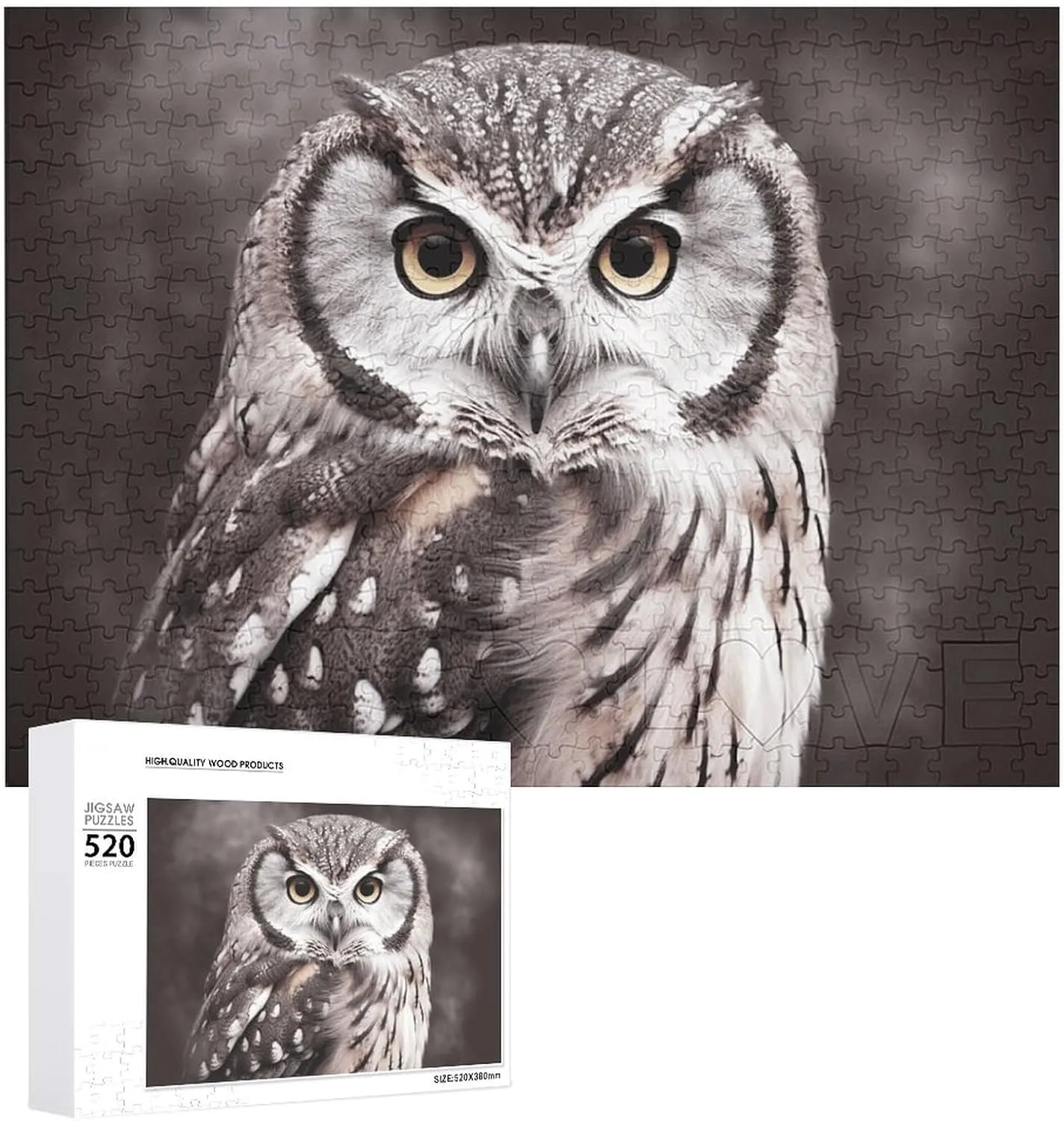 Gifts 20.5" X 15 520 Piece appreciably rupture Jigsaw Puzzle - Owl Picture Puzzles for Adults Challenging Puzzle Personalized Wooden Puzzle Photo Puzzle 