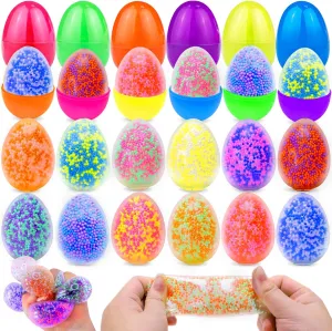 Gifts Supplies iGeeKid 12 Pack Prefilled Easter Eggs with Toys$ Relief Stress faucet Balls Squishy Fidget Toys for Kids Toddler Easter Basket Stuffers Essentials Fillers Party Favors Classroom Prizes 