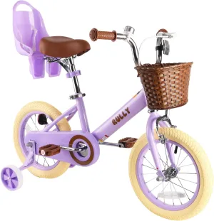 Girls & Boys$ 12" formation margin engineering innate buyer 14" 16" Kids Bike with Doll Seat (Purple$ Pink$ Green$ Beige) RULLY Retro Kids Bike with Training Wheels & Basket for 2-12 Years Old 