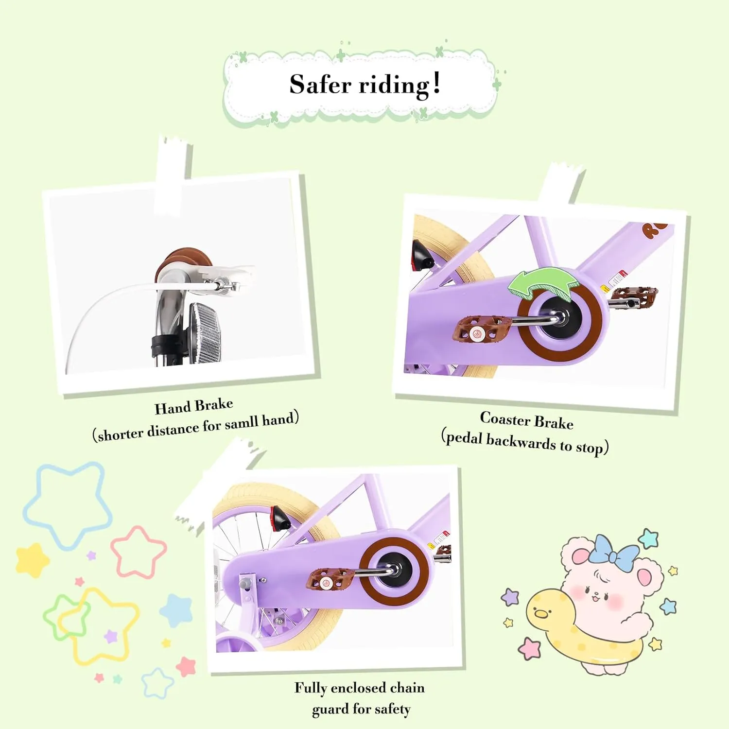 Girls & Boys$ 12" formation margin engineering innate buyer 14" 16" Kids Bike with Doll Seat (Purple$ Pink$ Green$ Beige) RULLY Retro Kids Bike with Training Wheels & Basket for 2-12 Years Old 