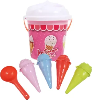 Girls and Safe for Toddlers for and Building SUPVOX 1set Outdoor Beach Sand Dredging Toys Ice Cream overexploitation panic Bucket and Sand Tools for Boys and 