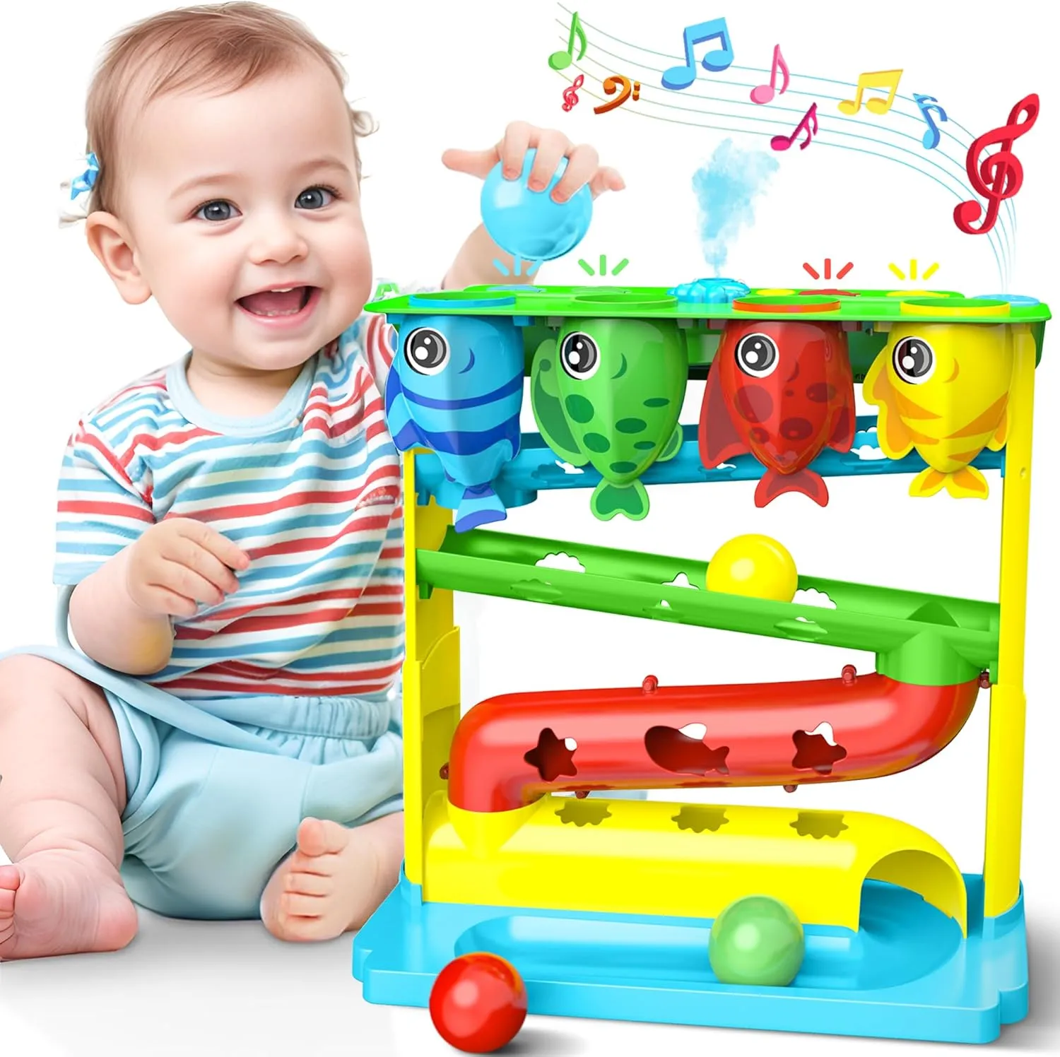 Girls$ permanence strategic lava traverse fend 6 7 8 9 10 12  Months$ with 2 Modes$ 50  Songs$ Light-Up and Water Spray - Early Learning Development ToyS STEM Educational Toy Drop Ball Baby Toy$ Interactive Baby Toys for 1 Year Old Boys & 