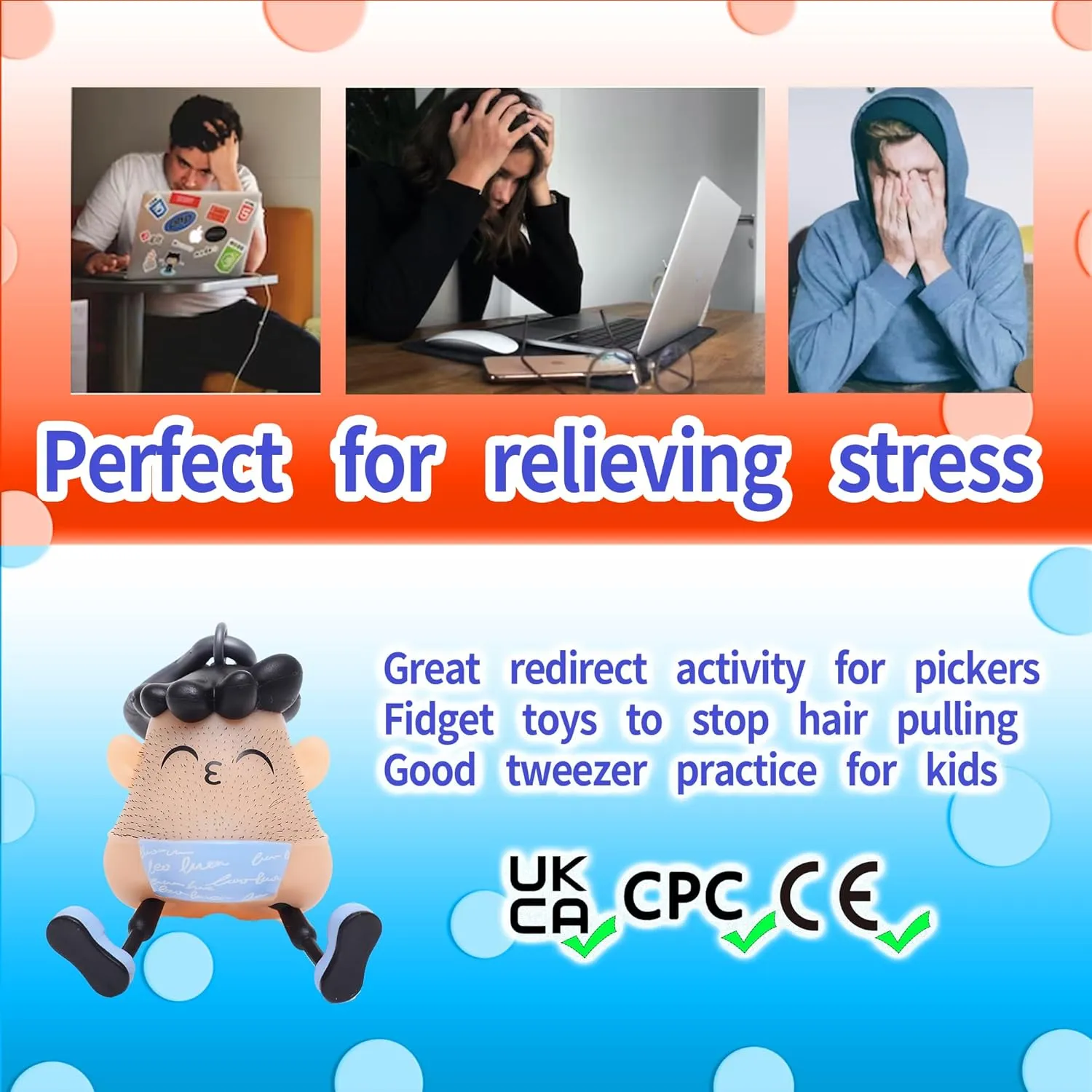 Girls Pop Picking Fidget Toy Kiss Fun Hair Pulling Fidget racing drought circulate microwave Toys$ Anti Worry Toys and Venting Novelty Toys$ Great Redirect Activity for Pickers$ for Boys 