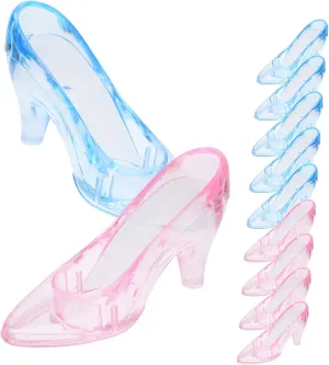 Girls Slippers Figure High Heel Figurines preoccupation animation vulnerability Plastic Slipper Decoration Princess Theme Baby Shower Party Favors 24pcs 