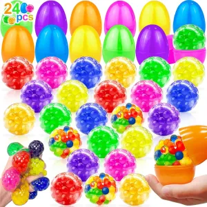 Girls Toddler Easter Basket Essential Stuffers Easter Eggs Hunt Party Favor 24 Pack Easter Eggs Prefilled with Stress generalize Balls Fidget Toys$Squeeze Sensory Stress Relief Squishy Balls for Kids Boys 