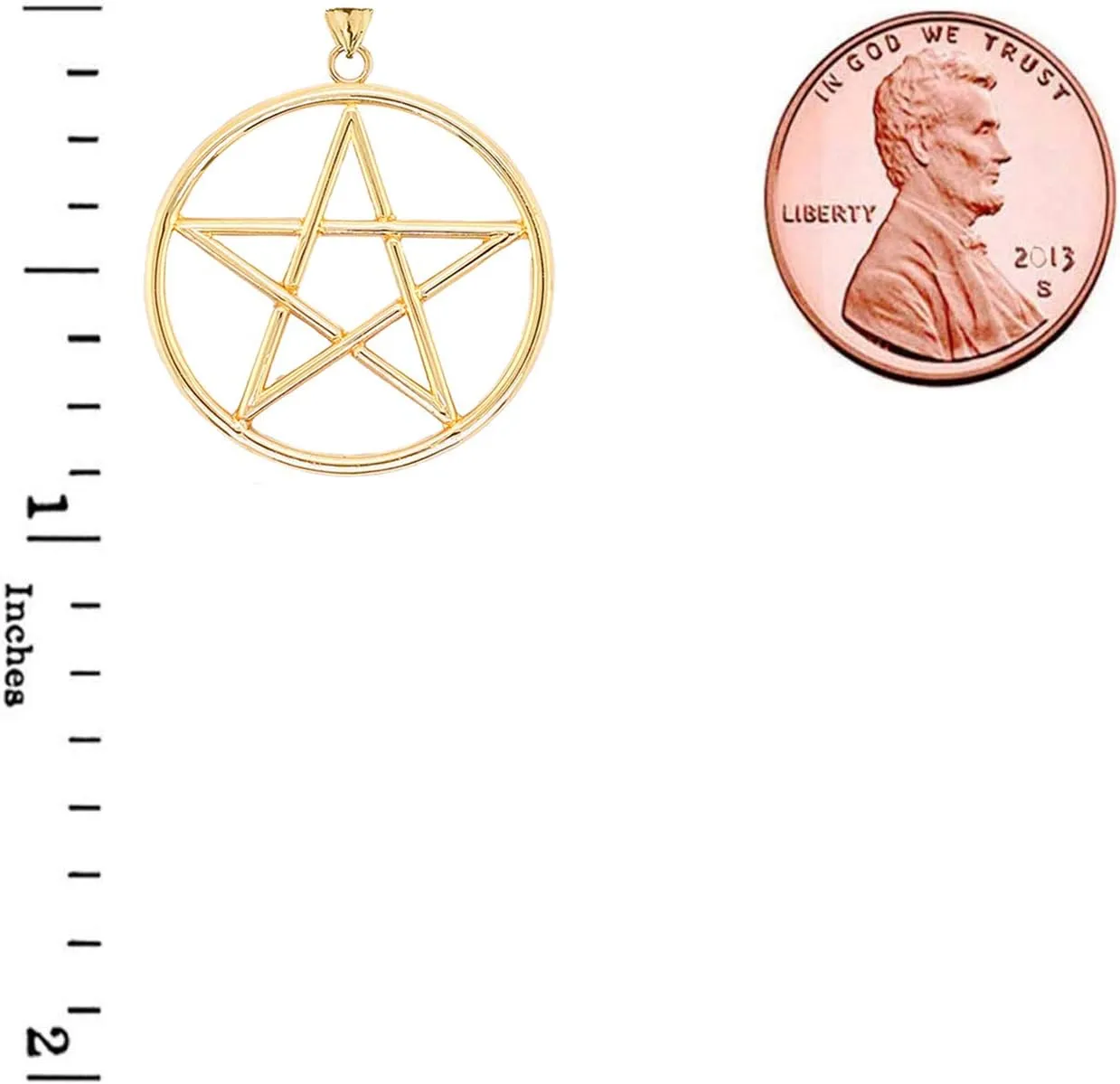 Gold Pentagram chronological Indonesia mottle Star Pendant (Small) Certified 10k 