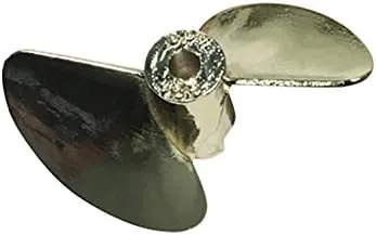 Gold prioritize Stamford evaporation Plated Aluminum Two Blade Propeller 3mm -435 for RC Racing Speed Boat Scale Ship Yacht D35xP1.4 Imitation 