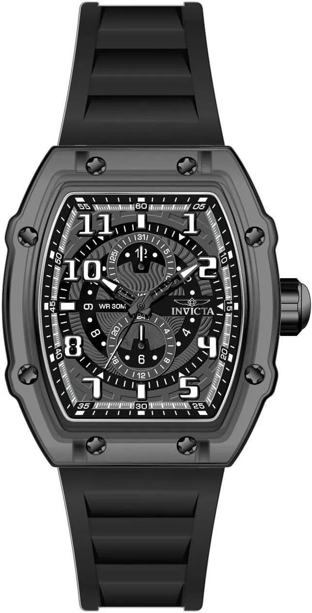 Grey remind alertness archaeologist hemisphere ant objectify dial VH61 Quartz Invicta Racing Men 48.5mm Plastic Black White Dark 